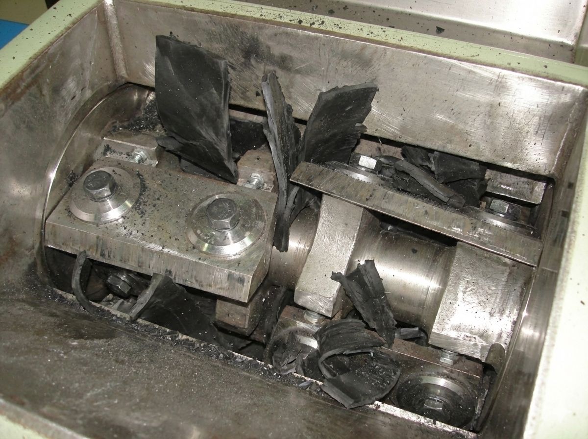 Recortes de goma en el proceso de fresado